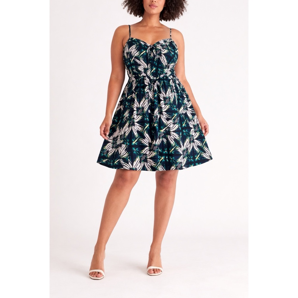 Gap Blue & Green Tropical Floral Flowy Dress Womens Size 18